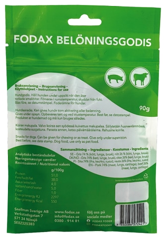 Fodax Belöningsgodis Gris & Nöt 90g - 2