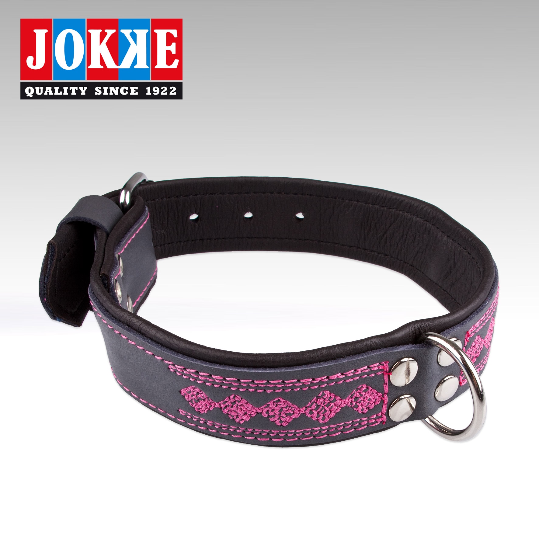 Jokke Häjy Broderat läderhalsband