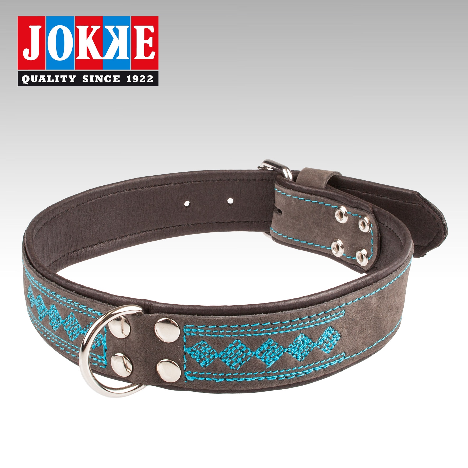 Jokke Häjy Broderat läderhalsband - 2