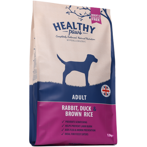 Healty Paws rabbit, duck & brown rice 12kg