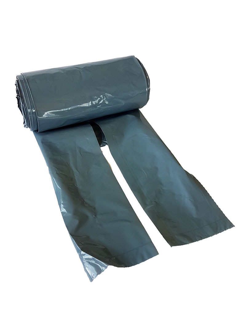 Bajspåse grå 50-pack med knythandtag