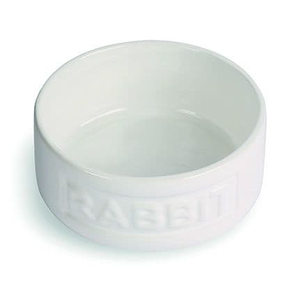 Kaninskål vit med text rabbit