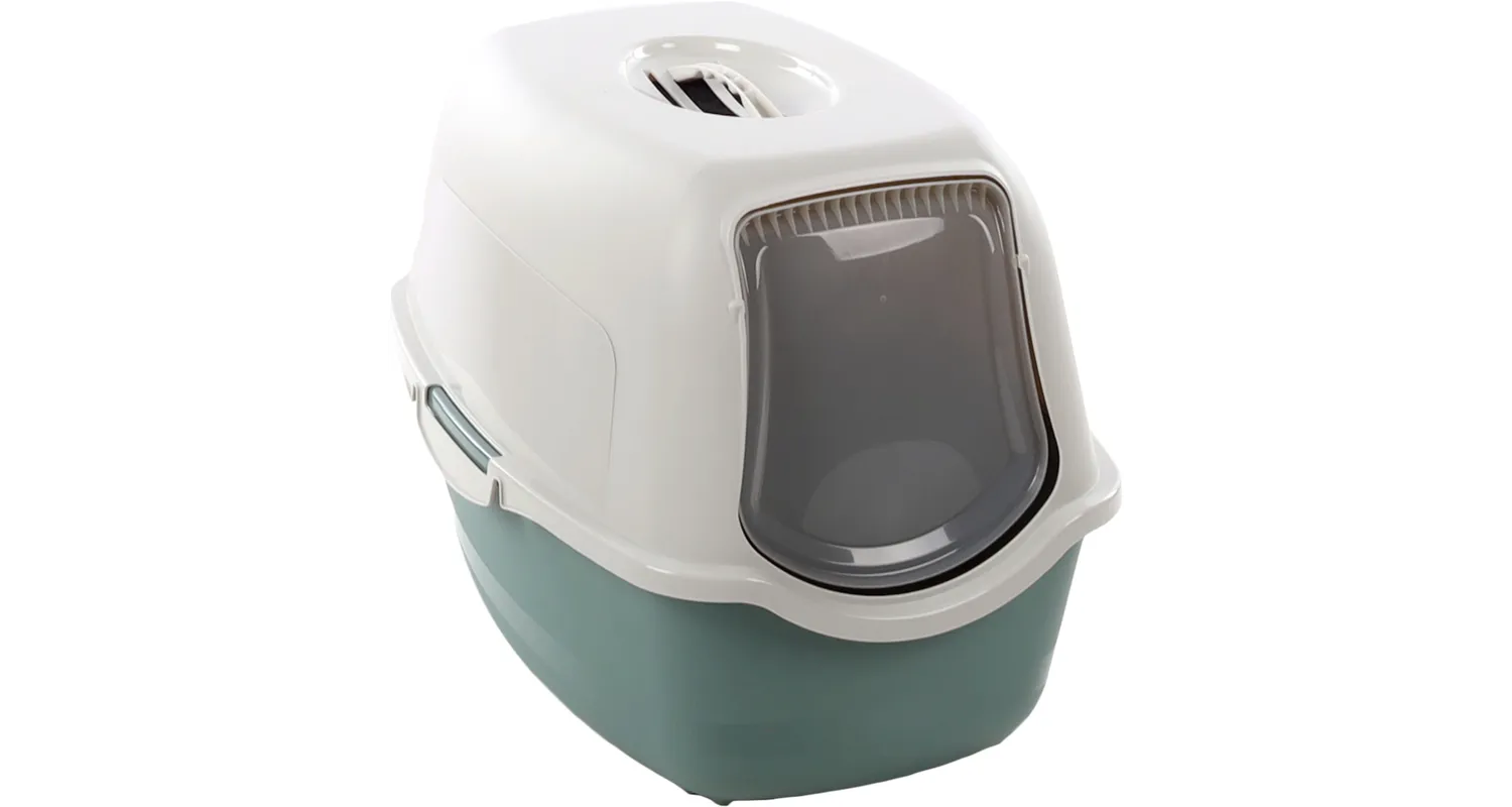 Kattlåda med huv grön 56x39x39cm ECO