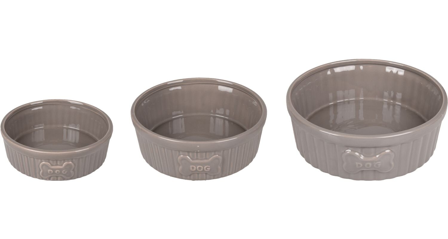 Keramikskål taupe, 3 storlekar