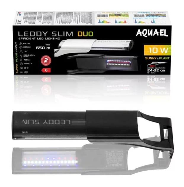 AquaEL LED-belysning Leddy Slim Duo Svart 10W 20-30cm - 2