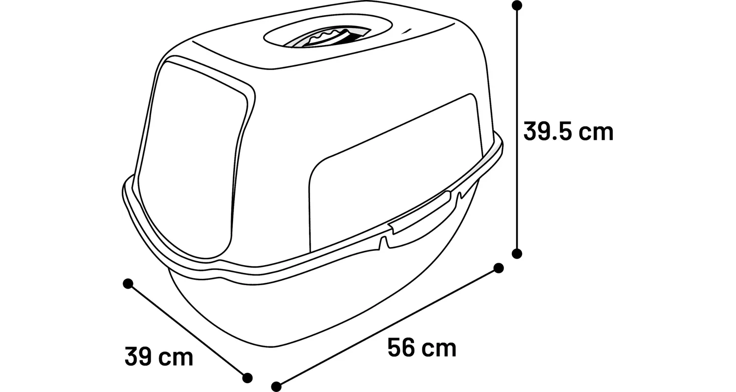 Kattlåda med huv blå 56x39x39cm ECO - 2