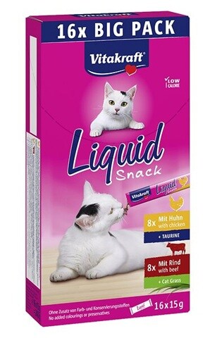 Vitakraft Cat Liquid Mix pack 16x15ml Biff & Kyckling