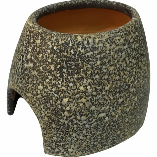 Malgrotta grönmelerad rund 10x9x7cm	