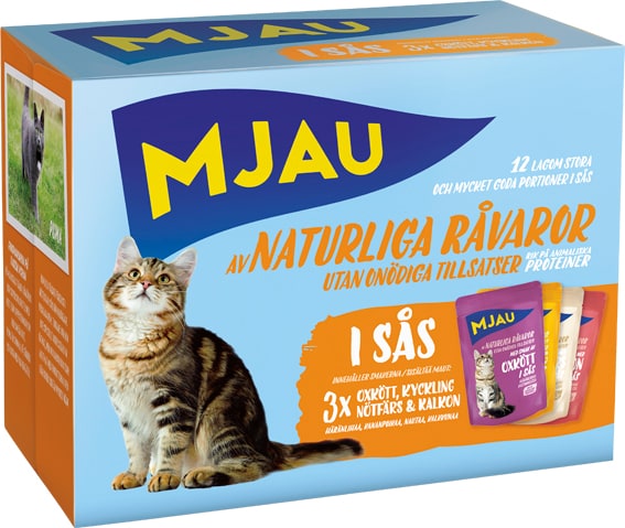 Mjau kött i sås multipack 12x85g