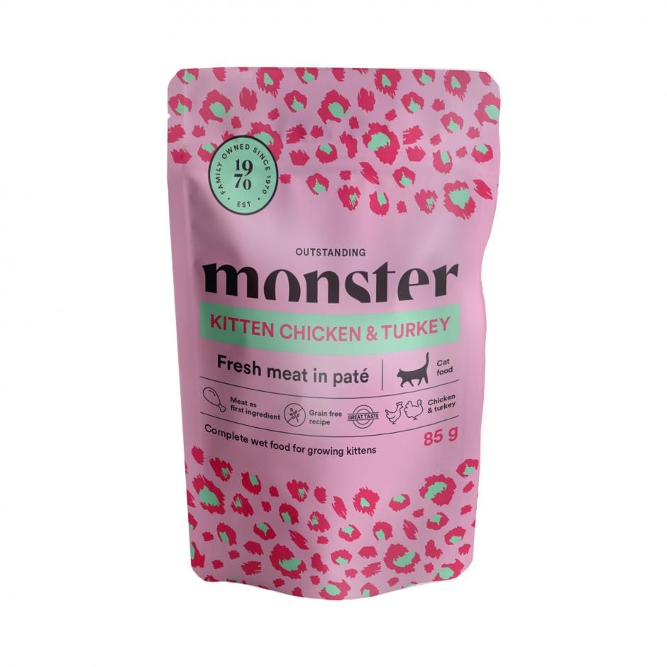 Monster Katt Våtfoder Kitten Kyckling/Kalkon 85g