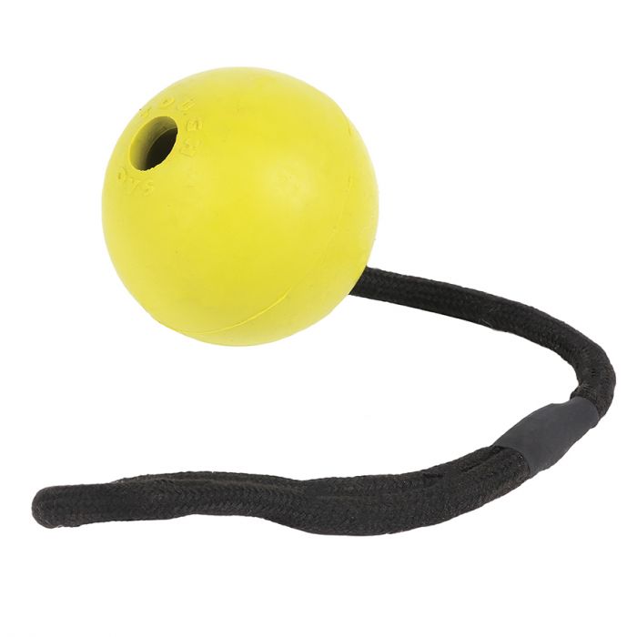 Gummiboll med rep 8cm flytande