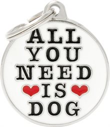 ID-bricka Charms "All You need is dog" M