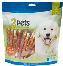 2pets Tuggpinnar m kyckling 12cm 30-pack 