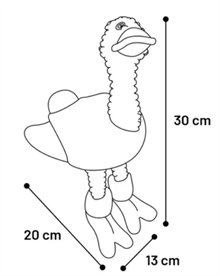 Plysch Emu Grå 30cm