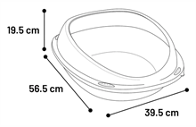 Kattlåda Jota rundad hög bakkant 56x40x19cm