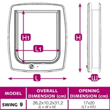 Swing 9 vit med 4-vägsöppning