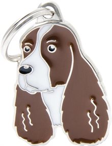 ID-bricka Springer Spaniel Brun/vit