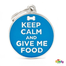 ID-bricka "Keep Calm and Give Me Food" 