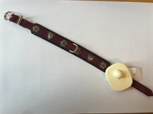 Halsband med nitar svart/bourdeaux