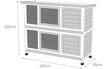 Utomhusbur Combi Rabbit House 122x50x102cm